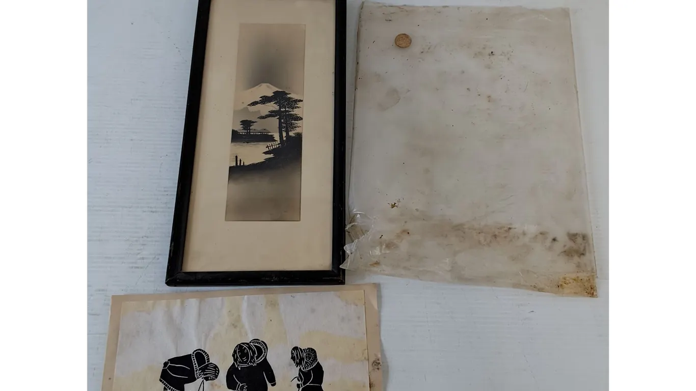 Mount Fuji Picture, Inuit Art Both As-Is