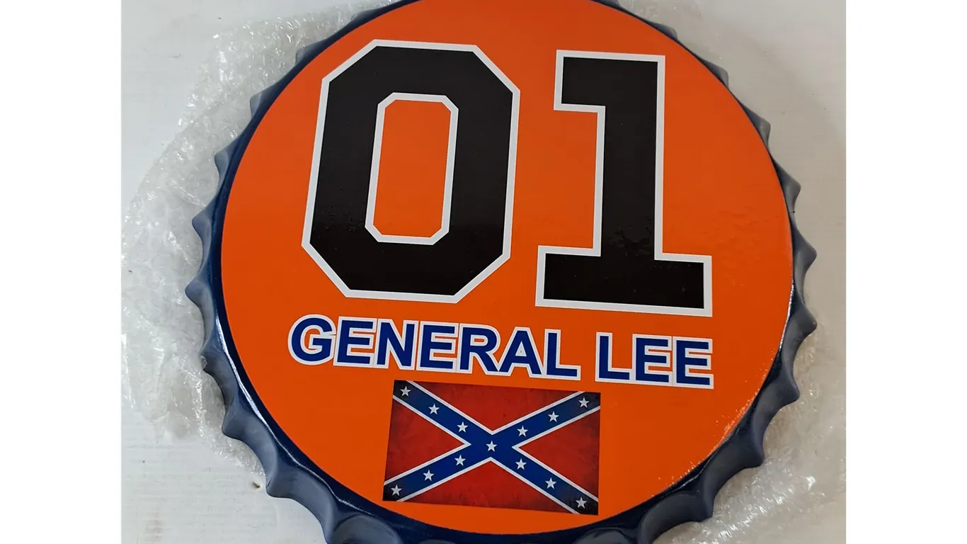 General Lee 01 Dukes of Hazzard Confederate Flag Bottlecap Wall Decoration