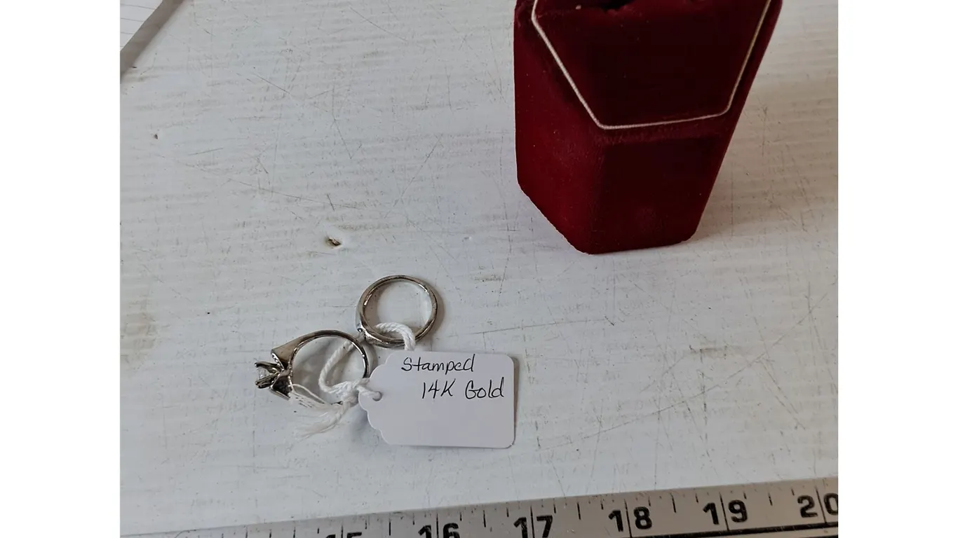 (2) Stamped 14K Gold Rings Size 11 Cannot Authenticate