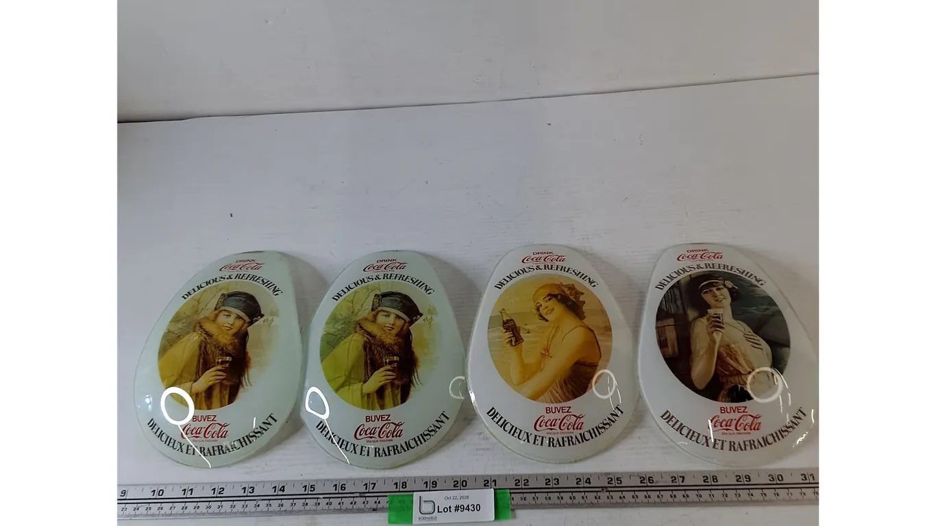 (4) Coca-Cola Lighting Shade Glass Parts