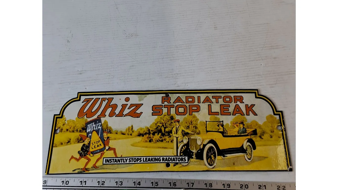 Whiz Radiator Stop Leak Metal Sign