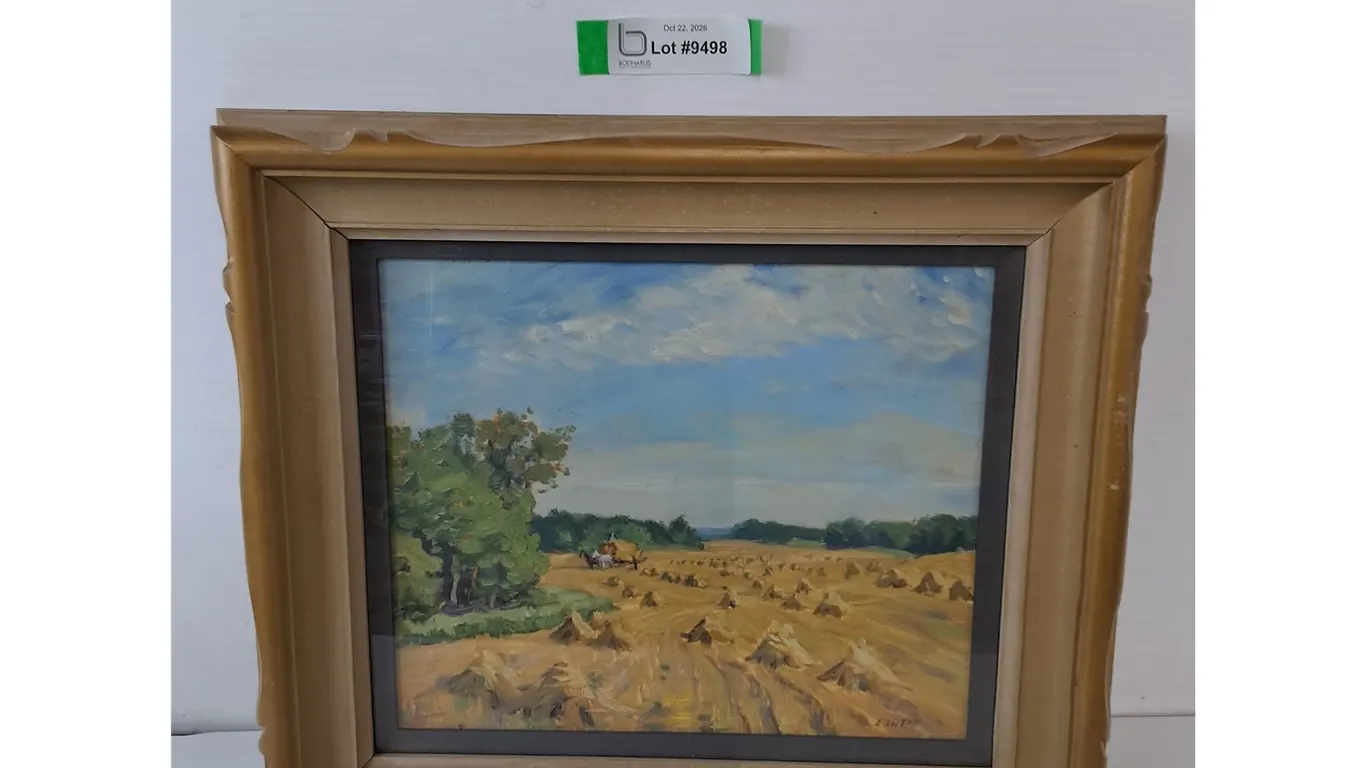 Framed Painting Titled "Harvest Fields in Saskatchewan Park Lands" 17" x 15"
