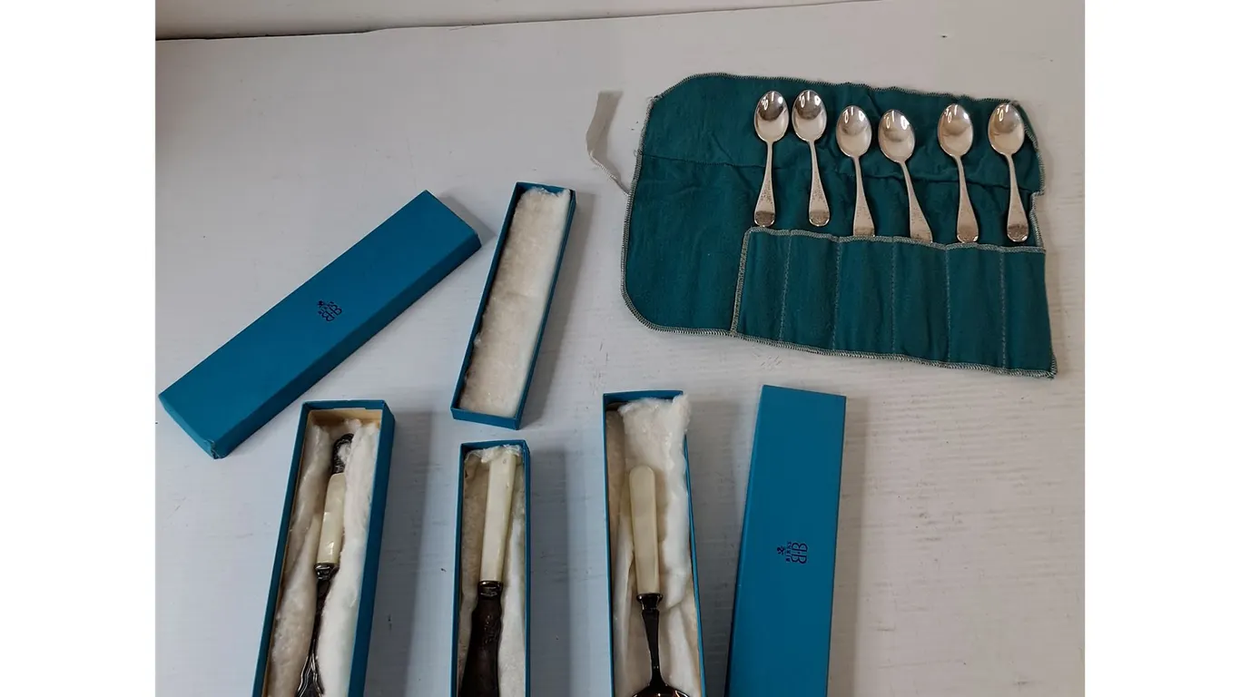 (3) Birks Utensils, Spoon, Knife, Fork, (6) Birks Spoons