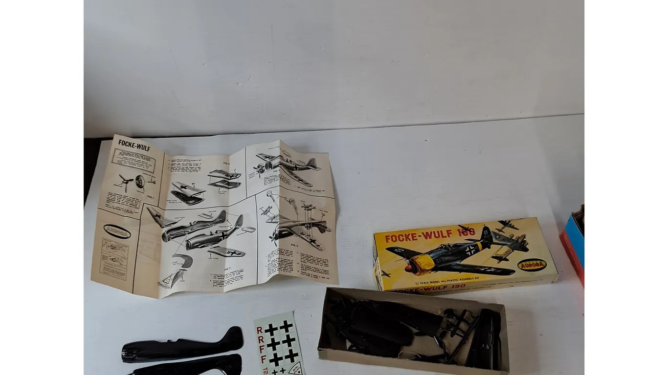 Focke-Wulf 190 War Plane Scale Model with Instructions, Stickers As-Is