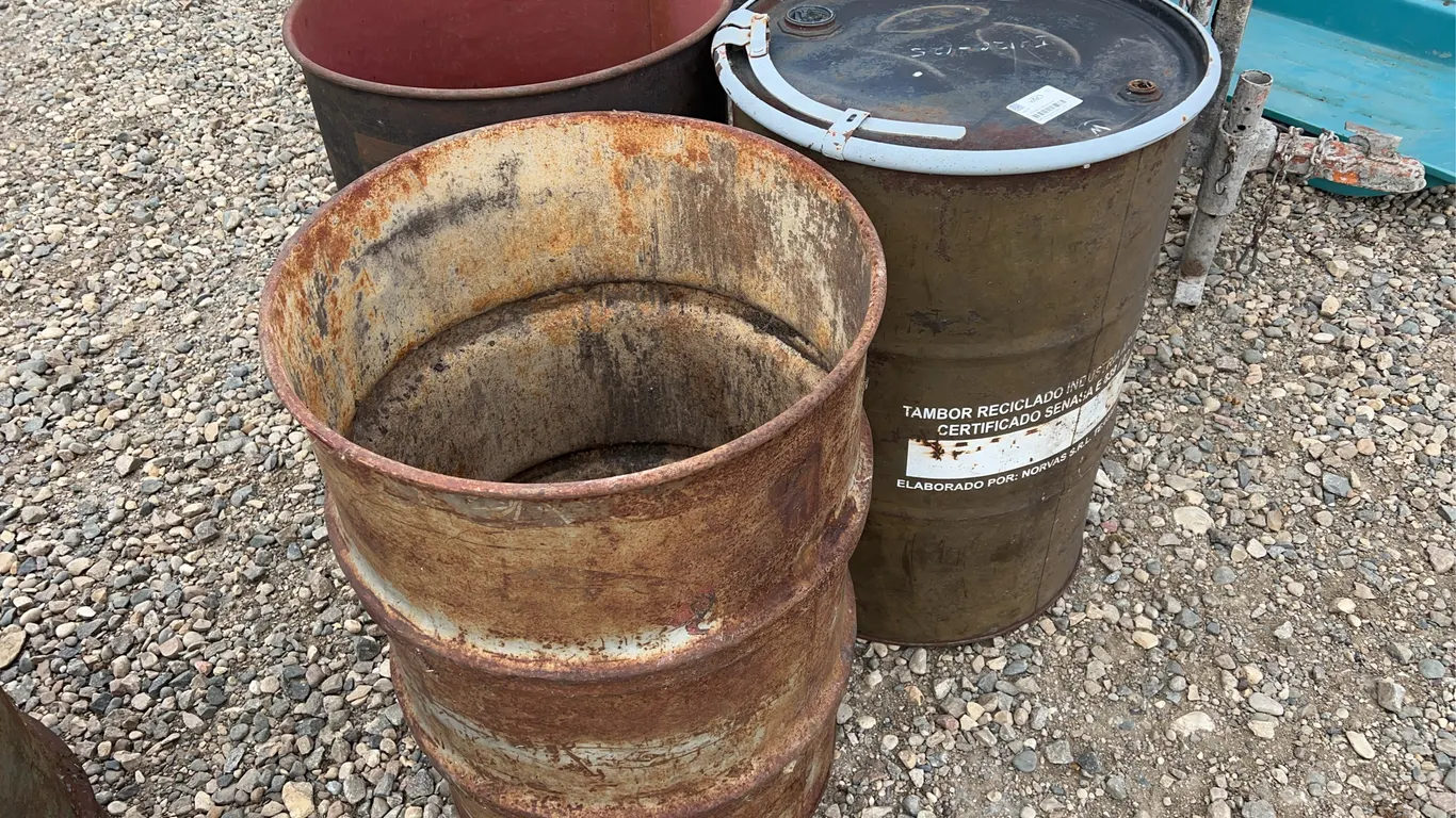 3 - 45 Gallon Metal Barrels