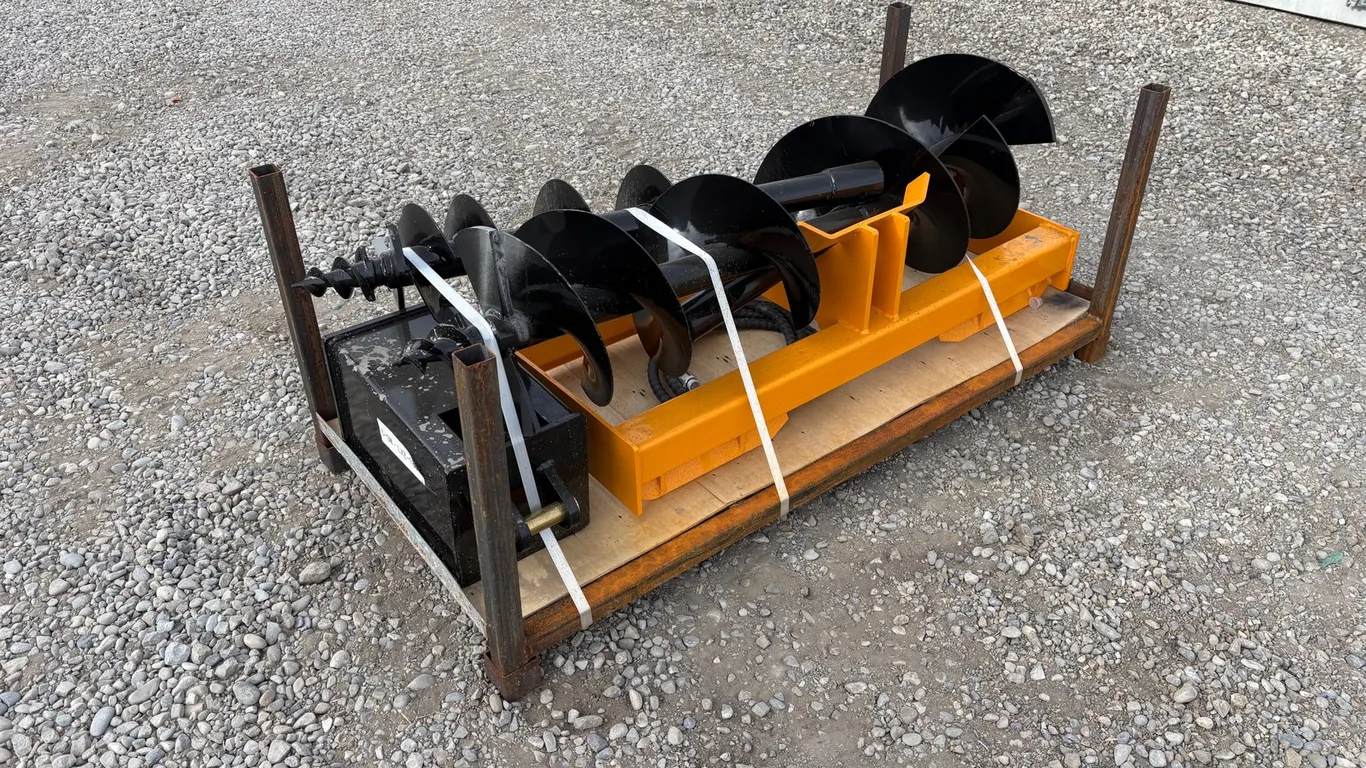 Unused 2026 GIYI Skid Steer Hydraulic Auger w/ (3) Bits