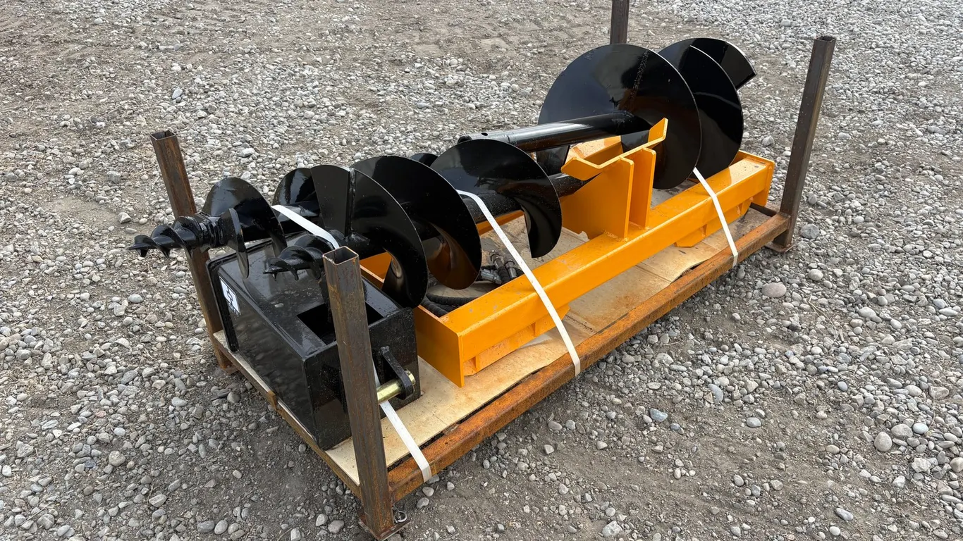 Unused 2026 GIYI Skid Steer Hydraulic Auger w/ (3) Bits