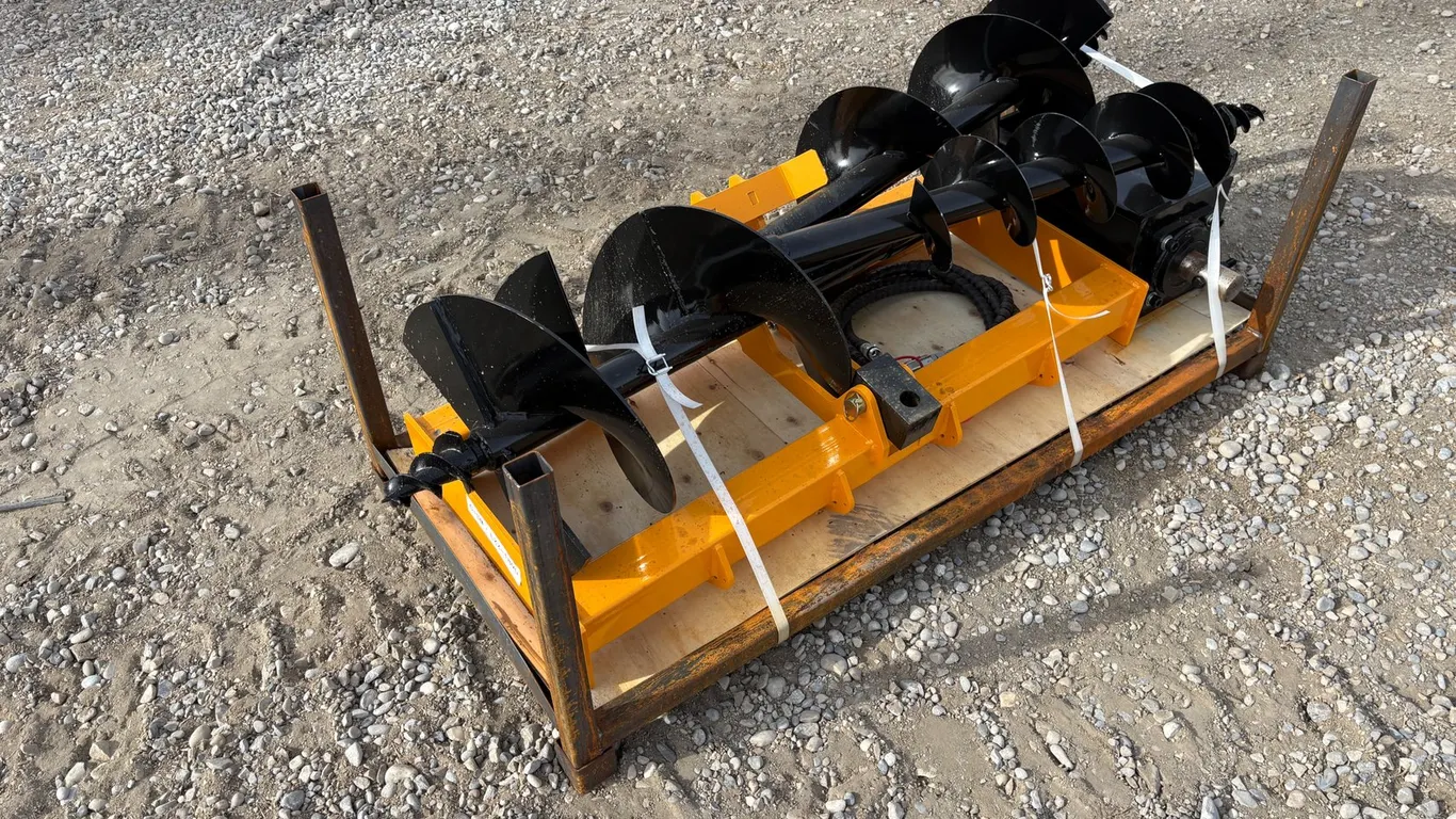 Unused 2026 GIYI Skid Steer Hydraulic Auger w/ (3) Bits