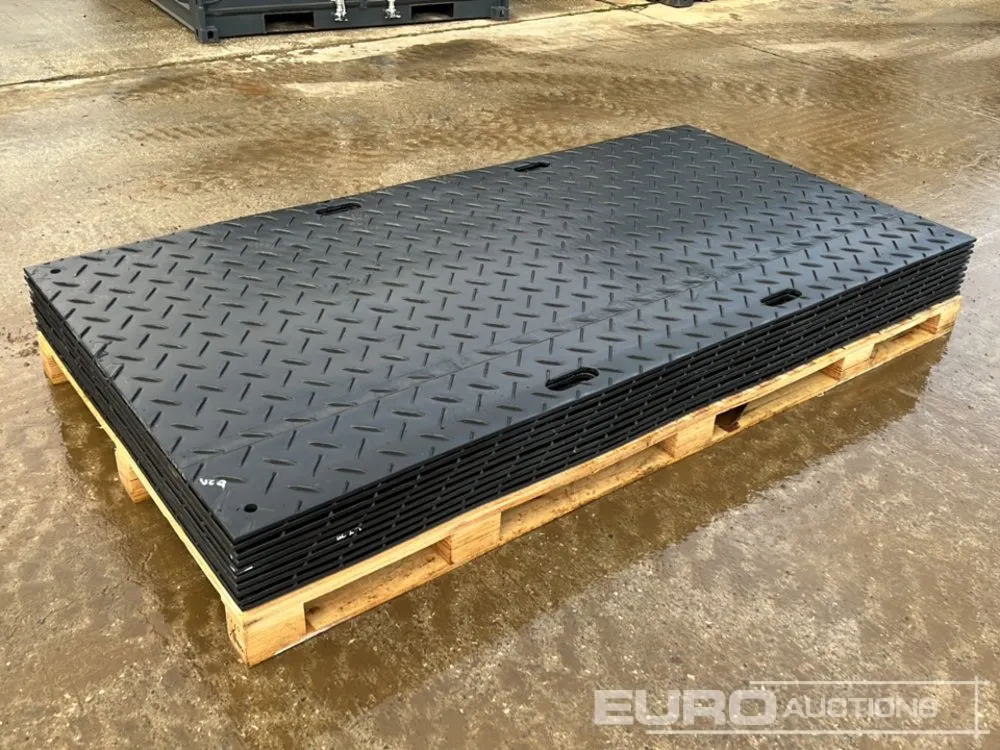 Unused Ground Protection Mats 1200x2440x12.7mm (10 of), 2 Way Steel Connectors (20 of)