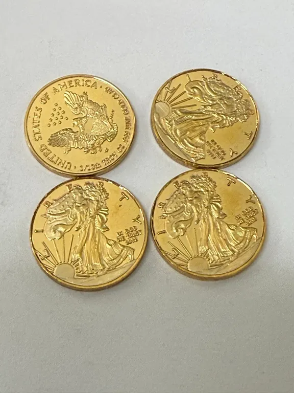 4 Gold Plated Coins ** NOTE GOLD PLATED**