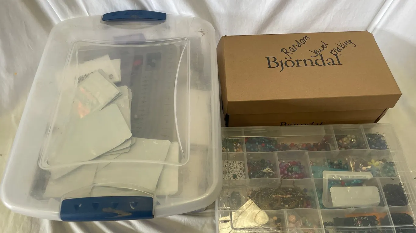 3 Containers of Jewelry Making Items