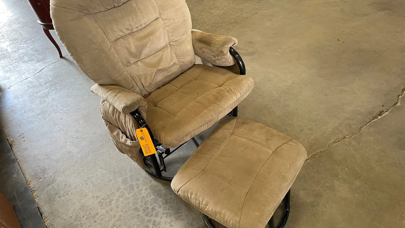 Swivel Rocker Recliner and Ottoman