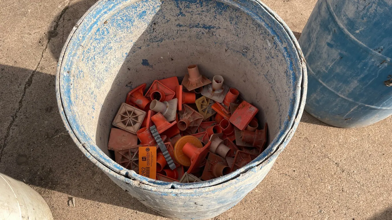 Drum of Rebar Safety Caps