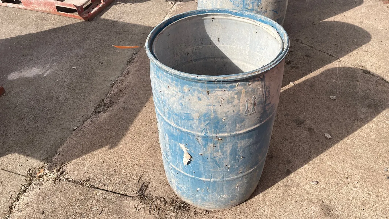 Drum of Rebar Safety Caps