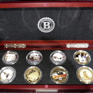 70th Anniversary D-Day Silver Crowns 8-Coin Set in Wooden Display Case
