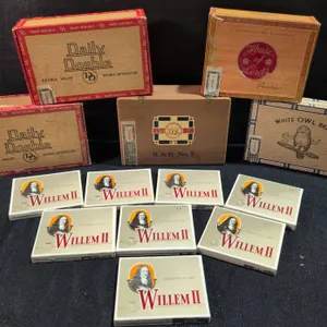10 Vintage Cigar Boxes White Owl, House of Lords, Daily Double, B&H No. 7, Willem II