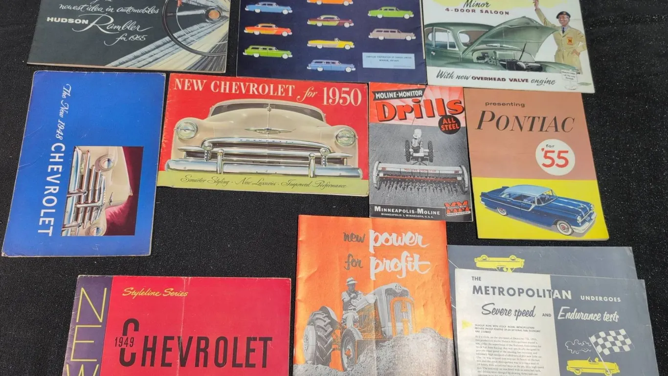 1940s-1950s Automobile Brochures Chevrolet Ford Pontiac Hudson Morris