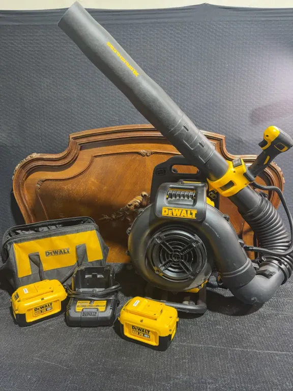 DeWalt DCBL590X1 40V Max Backpack Blower With 3 Batteries, Charger, and Bag