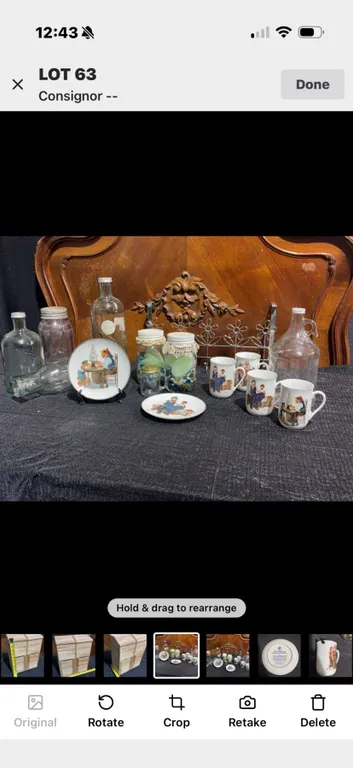 Norman Rockwell Collector Plates, Mugs, Glass Bottles, and Mason Jars Lot