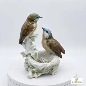 Hutschenreuther Germany Porcelain Bird Figurine Pair on Nest