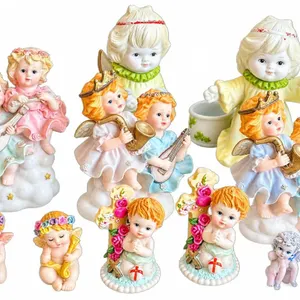 Porcelain Cherub and Angel Figurines, Hand Painted, Assorted Sizes