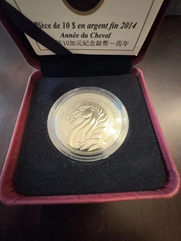 2014 Canada $10 Fine Silver Coin Year of the Horse 99.99% Silver 15.87g 34mm