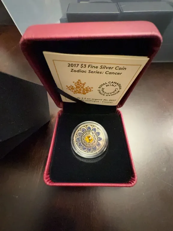 2017 $3 Fine Silver Coin Zodiac Series: Cancer Royal Canadian Mint (99.99% Pure)