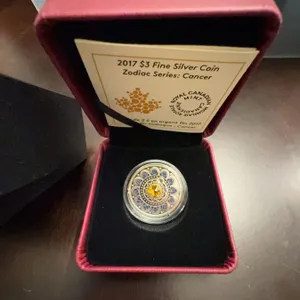 2017 $3 Fine Silver Coin Zodiac Series: Cancer Royal Canadian Mint (99.99% Pure)