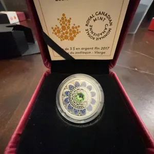 2017 $3 Fine Silver Coin Zodiac Series: Virgo with Swarovski Crystal, 27mm, Royal Canadian Mint