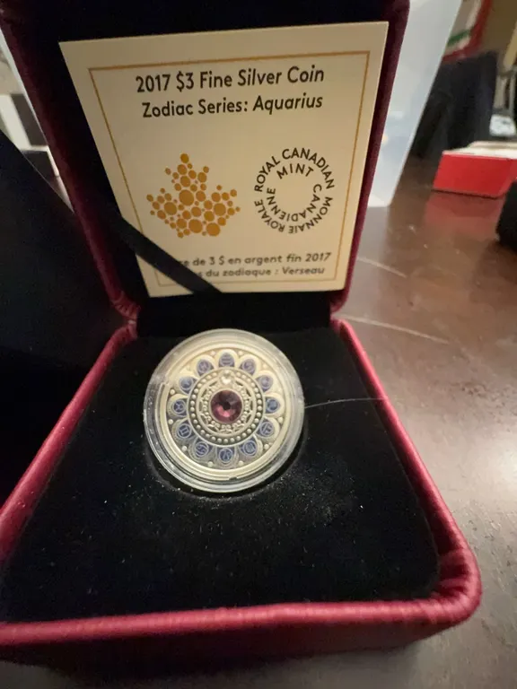 2017 $3 Fine Silver Coin Zodiac Series: Aquarius by Royal Canadian Mint