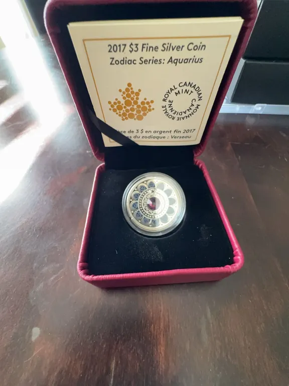 2017 $3 Fine Silver Zodiac Coins Aquarius & Cancer Royal Canadian Mint Set
