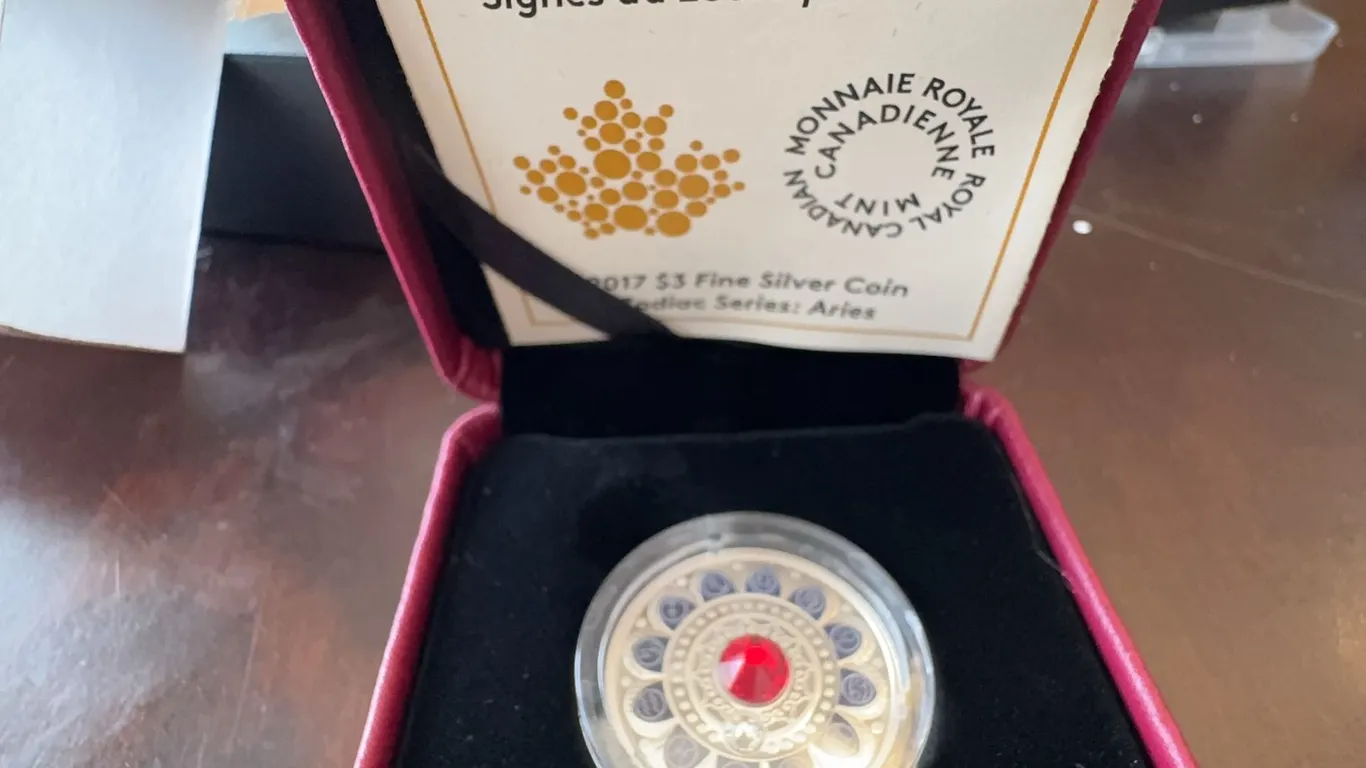 2017 $3 Fine Silver Coin Zodiac Signs Aries Royal Canadian Mint in Box