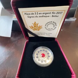 2017 $3 Fine Silver Coin Zodiac Signs Aries Royal Canadian Mint in Box