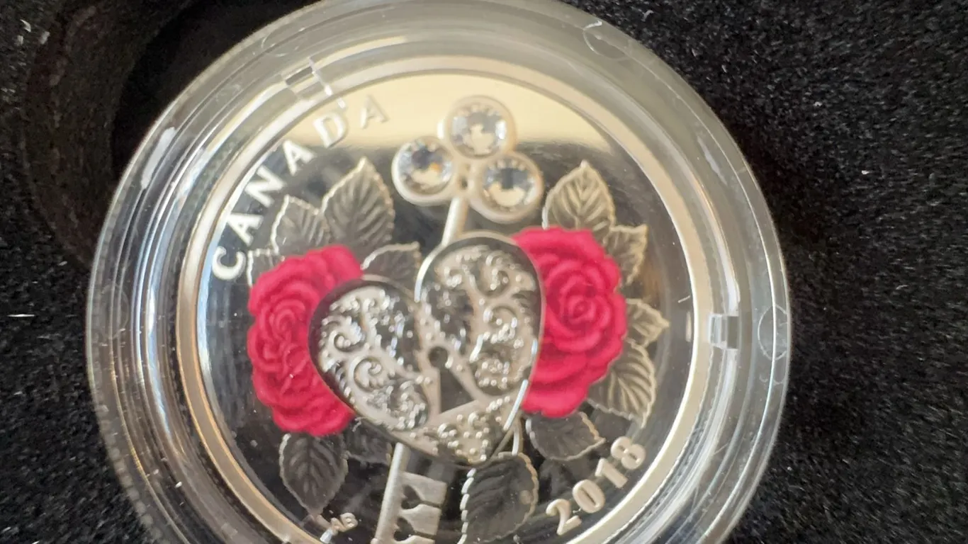 2018 Royal Canadian Mint $3 Fine Silver Coin Celebration of Love with Box