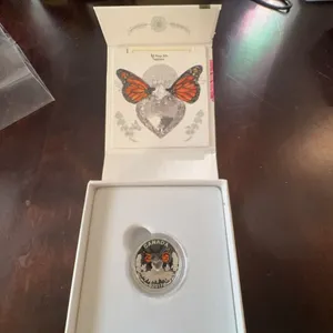 2017 Canada $3 Fine Silver Coin Monarch Butterflies by Joel Kimmel with Swarovski Heart