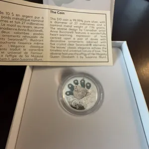 2016 $10 Fine Silver Coin Celebration Of Love Royal Canadian Mint 99.99% Silver