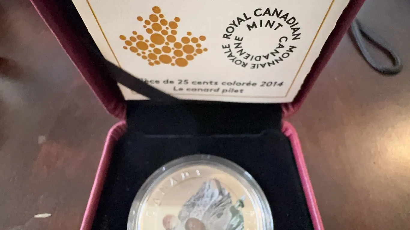 2014 Royal Canadian Mint 25-Cent Coloured Coin The Pintail 35mm Cupro Nickel