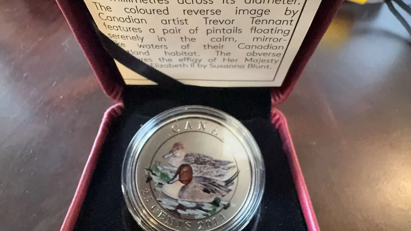 2011 Canada 25-Cent Pintail Ducks Coin by Trevor Tennant, Cupro-nickel, 35mm