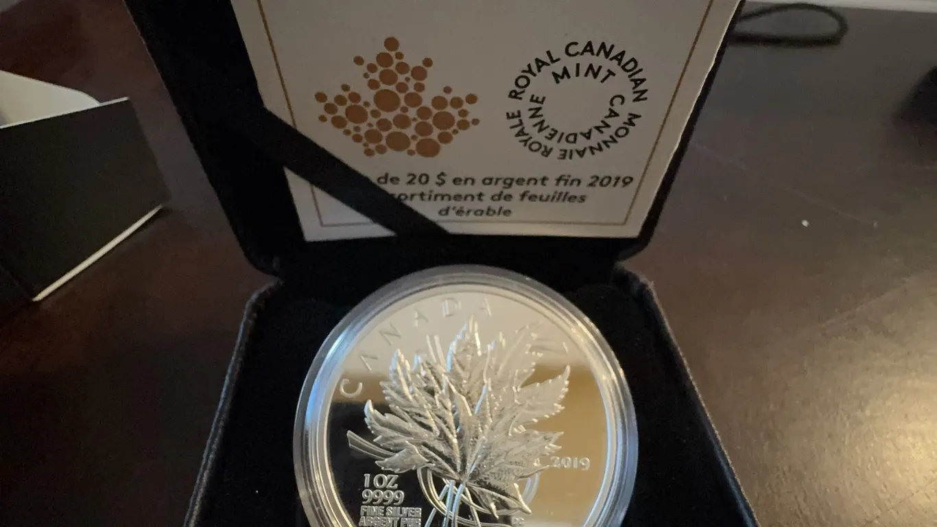 2019 $20 Fine Silver Coin The Beloved Maple Leaf 1 oz 99.99% Pure, Royal Canadian Mint
