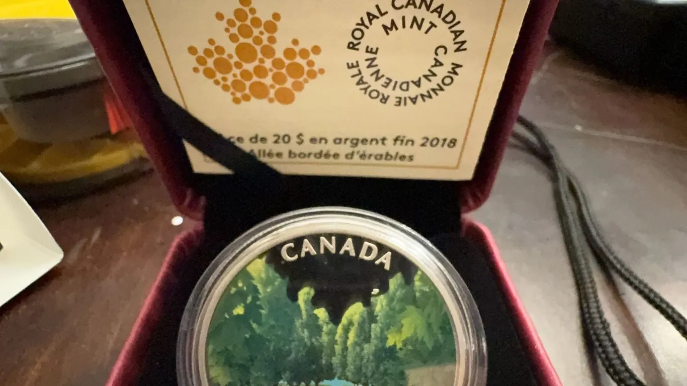 2018 $20 Fine Silver Coin Maple Tree Tunnel by Canadian Artist Jan Poynter, 31.39g