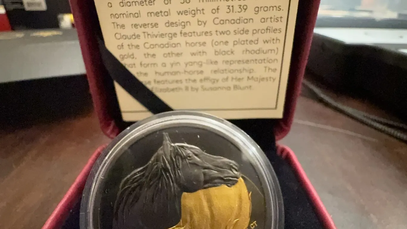 2020 $20 Fine Silver Coin Black and Gold The Canadian Horse Royal Canadian Mint