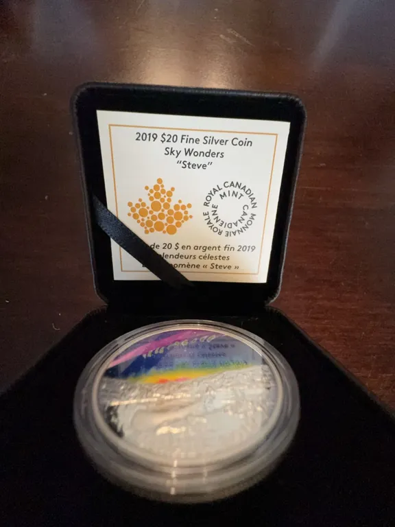 2019 $20 Fine Silver Coin Sky Wonders “Steve” 99.99% Pure Silver, 31.39g, 38mm