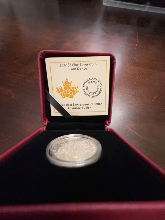 2017 Royal Canadian Mint $8 Fine Silver Coin Lion Dance 99.99% Pure Silver
