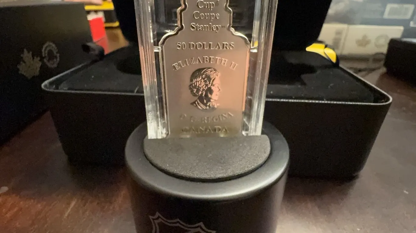 2017 $50 Silver Stanley Cup 125th Anniversary Coin, Canadian Mint, Case Included