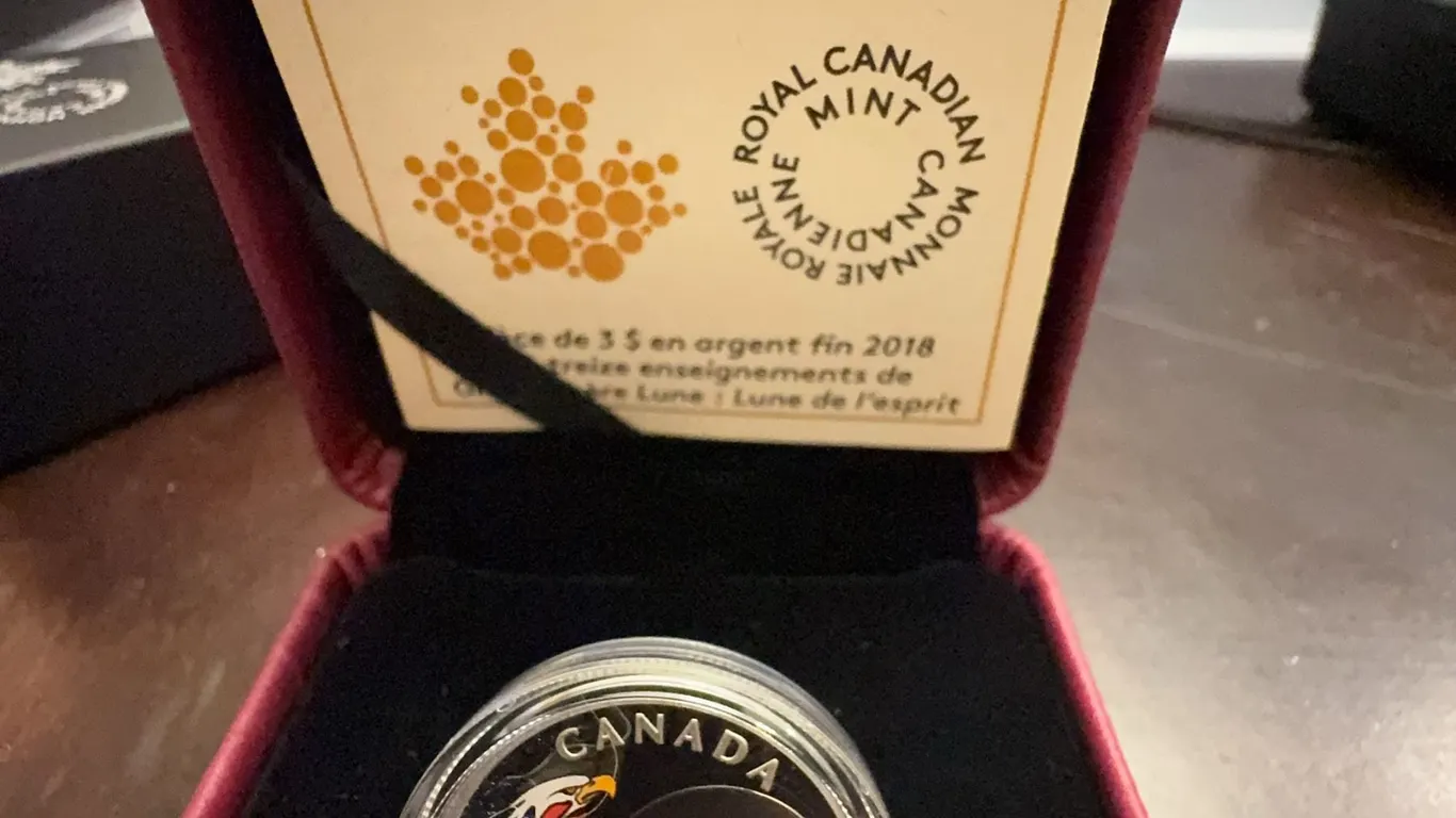 2018 $3 Fine Silver Coin Thirteen Teachings: Spirit Moon Algonquin Frank Polson