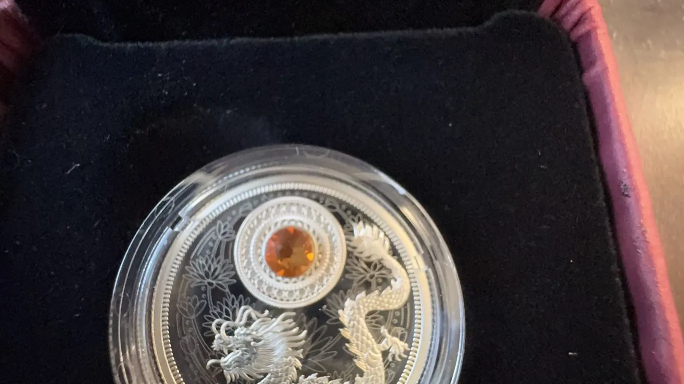 2016 $5 Fine Silver Coin Royal Canadian Mint November Birthstone Topaz Swarovski