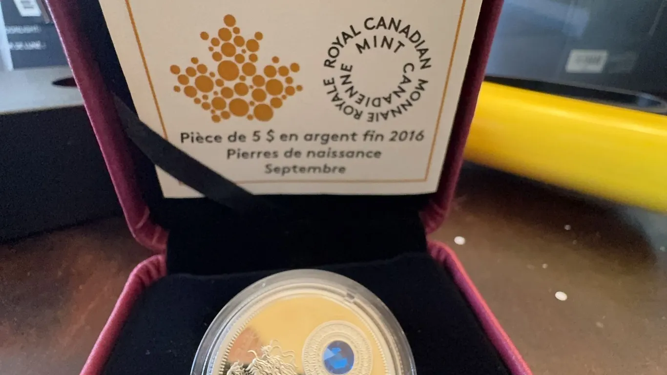 2016 $5 Fine Silver Coin Birthstones – September by Royal Canadian Mint