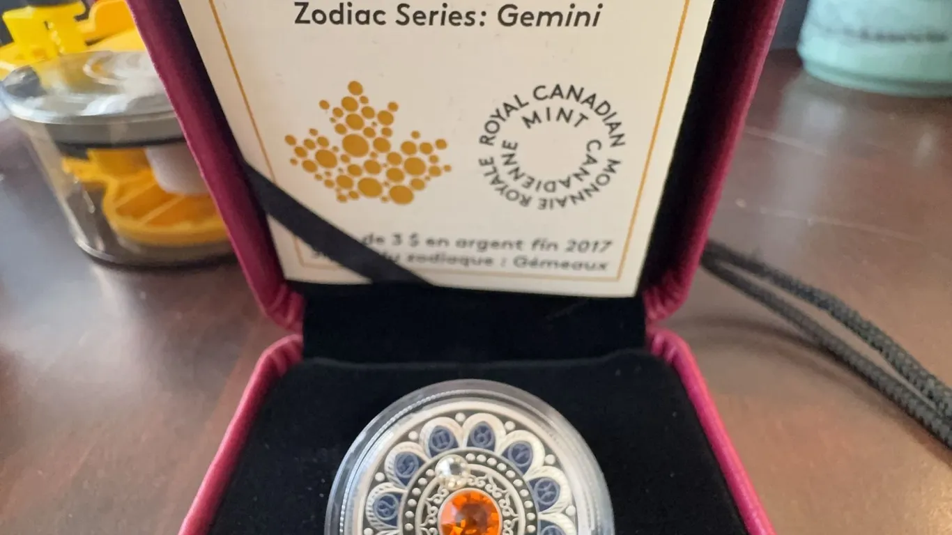 2017 $3 Fine Silver Zodiac Series Coin Gemini Royal Canadian Mint 99.99% 27mm