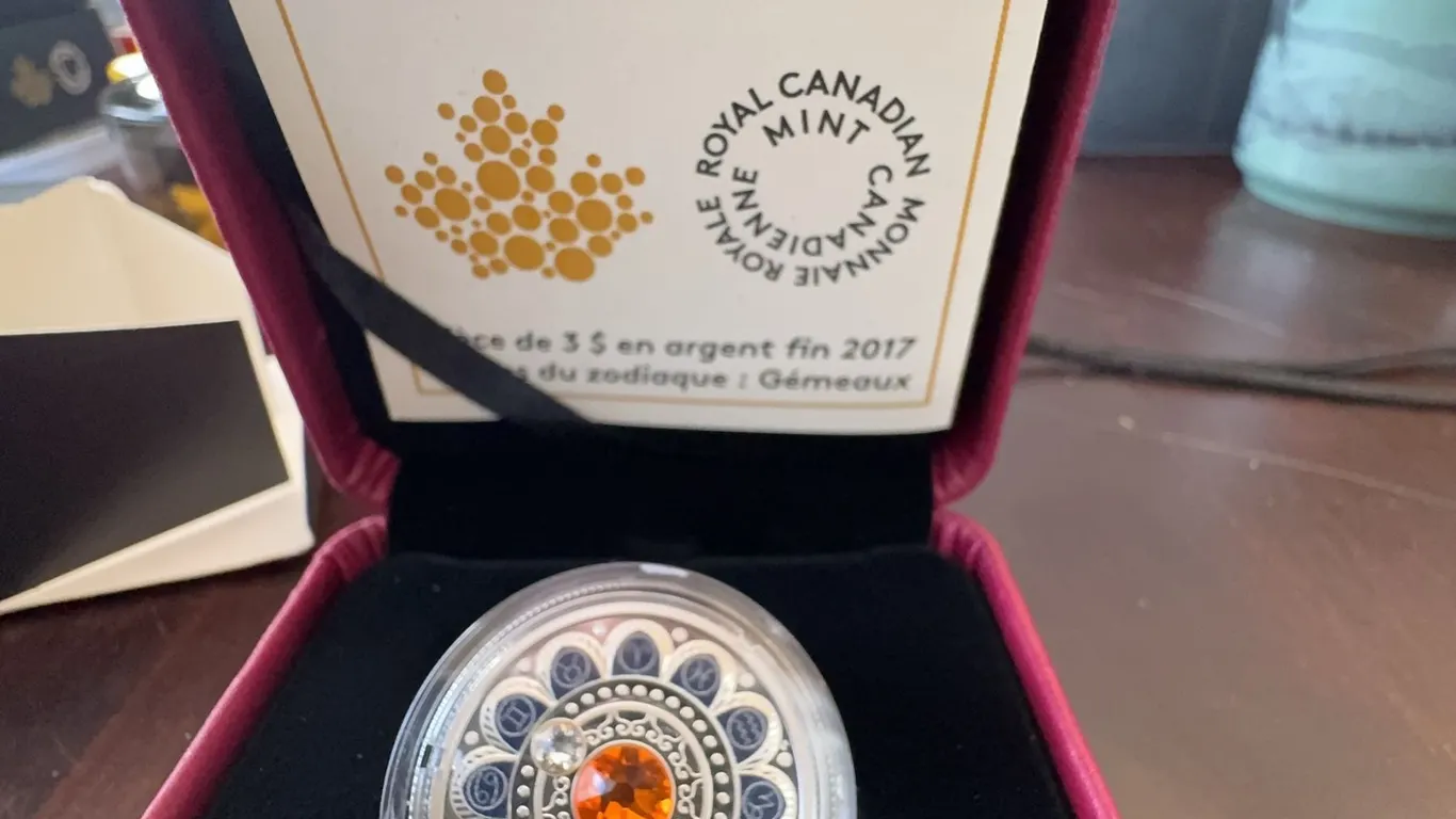 2017 $3 Fine Silver Coin Zodiac Series Gemini Royal Canadian Mint with Case