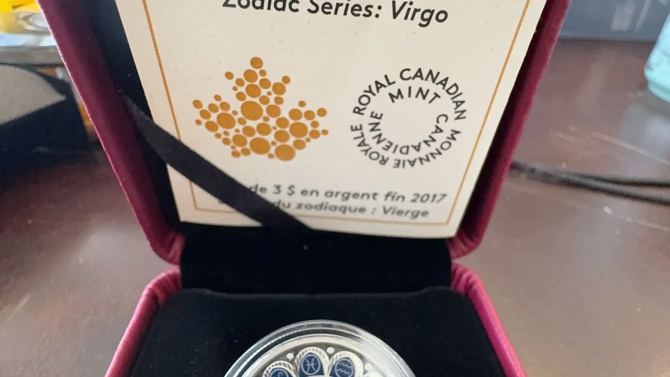 2017 $3 Fine Silver Coin Zodiac Series Virgo Royal Canadian Mint Swarovski Crystal